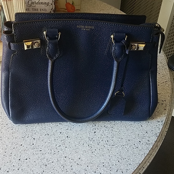 Henri Bedal satchel leather _ dark royal blue _ gold - Picture 8 of 16